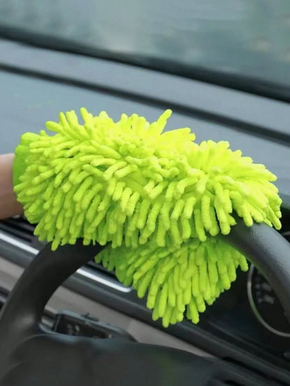 1/3/5pcs Chenille Coral Fleece Gloves, Car Washing Towel, Squeegee, Car Cleaning Accessories