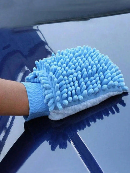 1/3/5pcs Chenille Coral Fleece Gloves, Car Washing Towel, Squeegee, Car Cleaning Accessories
