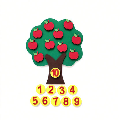 1/4/5 Pieces Of Felt And Non-Woven Fabric Kindergarten Toys And Teaching Aids, Fruit Tree Math Montessori Game Learning Numbers 1-10, School, Students, Stationery, Study Supplies, Kindergarten Childre