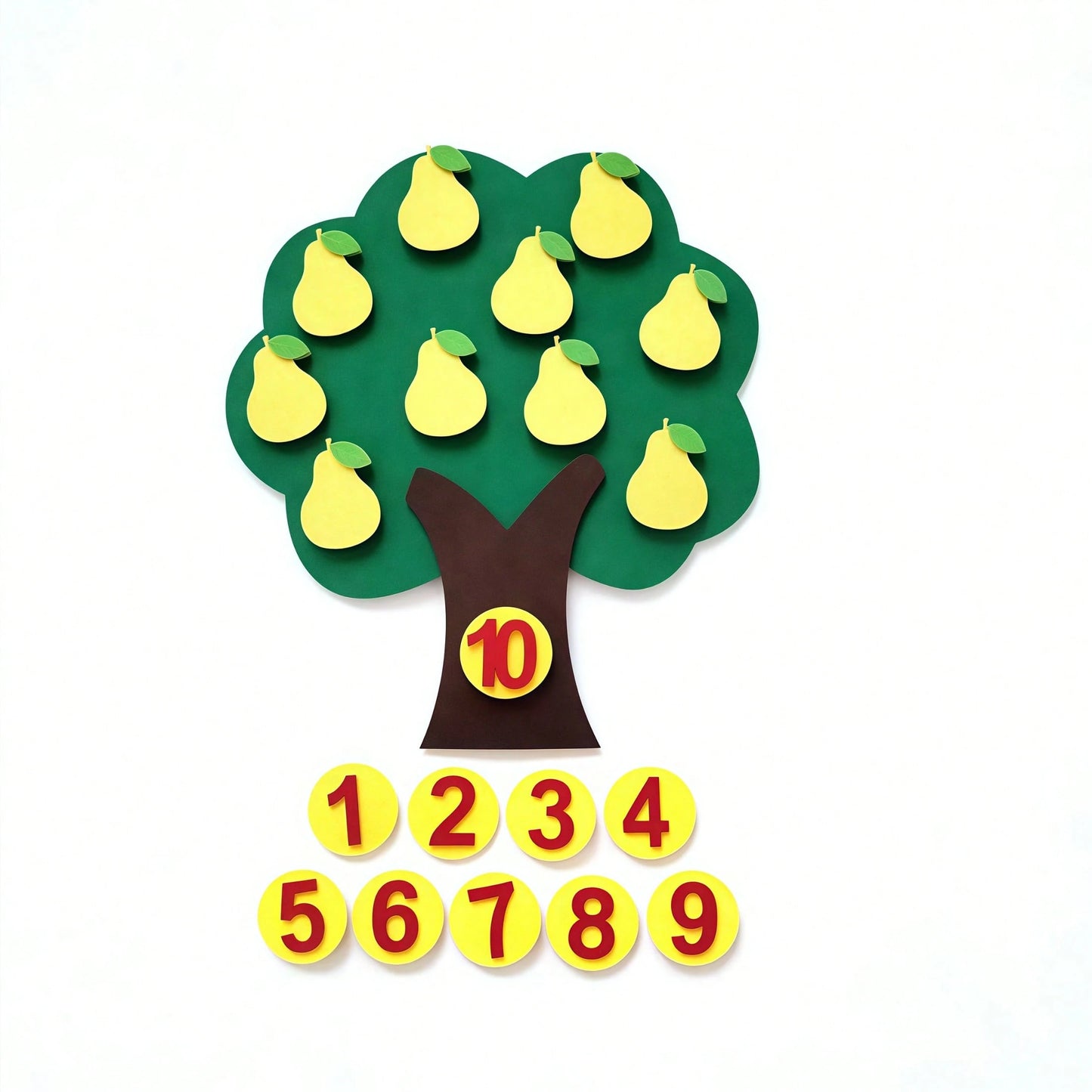 1/4/5 Pieces Of Felt And Non-Woven Fabric Kindergarten Toys And Teaching Aids, Fruit Tree Math Montessori Game Learning Numbers 1-10, School, Students, Stationery, Study Supplies, Kindergarten Childre