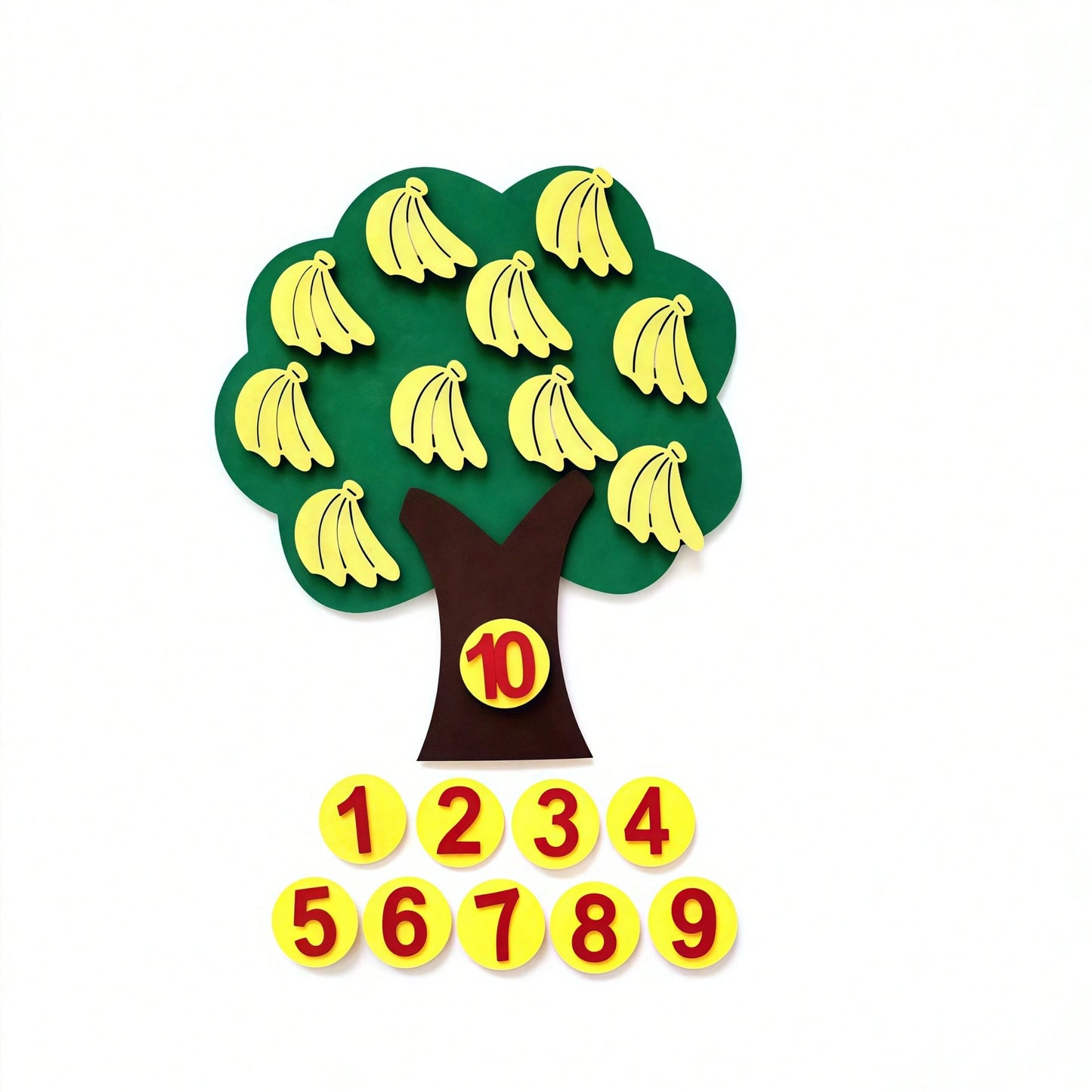 1/4/5 Pieces Of Felt And Non-Woven Fabric Kindergarten Toys And Teaching Aids, Fruit Tree Math Montessori Game Learning Numbers 1-10, School, Students, Stationery, Study Supplies, Kindergarten Childre