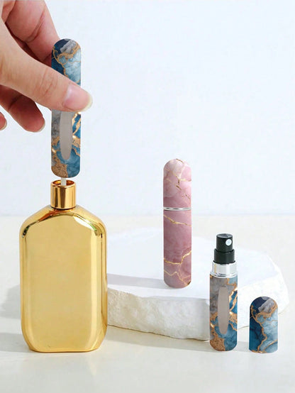 1/4pcs New Gilded Marble Perfume Spray Bottle, 5ml Bottom Perfume Bottle, Travel Portable Mini Perfume Sub-Packing Tool, For Men And Women, Available In A Variety Of Colors, Birthday Gifts For Family