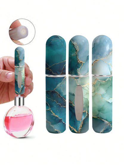 1/4pcs New Gilded Marble Perfume Spray Bottle, 5ml Bottom Perfume Bottle, Travel Portable Mini Perfume Sub-Packing Tool, For Men And Women, Available In A Variety Of Colors, Birthday Gifts For Family