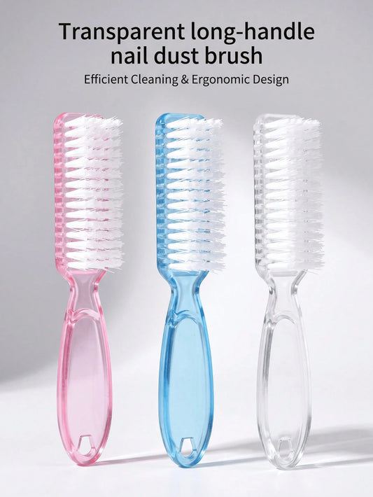 1/5/10pcs Nail Cleaning Brush With Handle, Multifunctional Nail Brush For Dust Cleaning, Professional Nail Tool Suitable For Hair Salons And Home DIY
