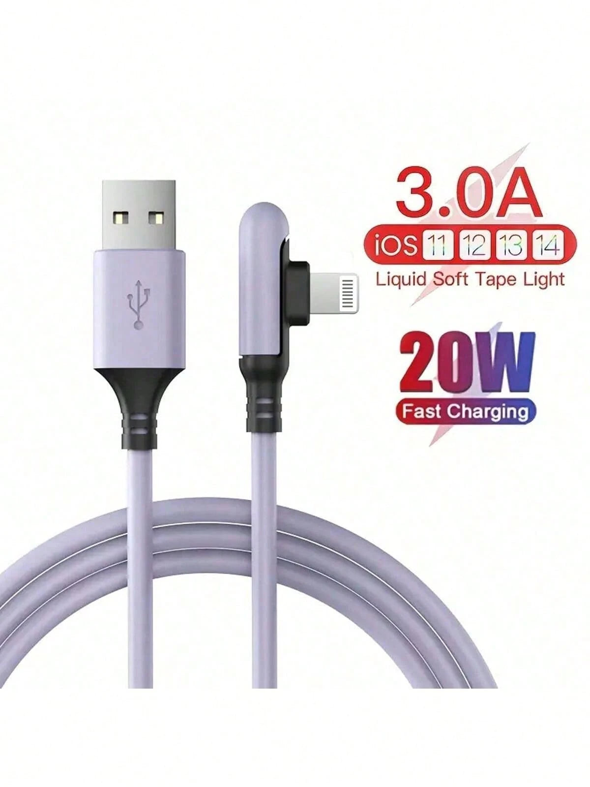 1.8m/5.9ft/70.8in Extra Long Charging Cable, Multi-Color USB Fast Charging Cable, Liquid Silicone Soft Data Cable, Silicone USB-C Charging Cable, Car Charging Cable, USB To Lightning Cable, Compatible