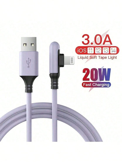 1.8m/5.9ft/70.8in Extra Long Charging Cable, Multi-Color USB Fast Charging Cable, Liquid Silicone Soft Data Cable, Silicone USB-C Charging Cable, Car Charging Cable, USB To Lightning Cable, Compatible