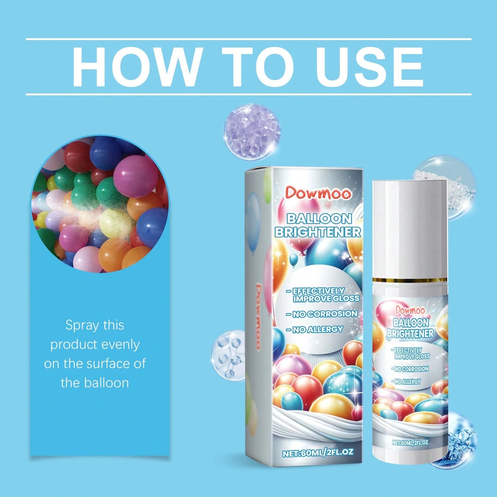 1 Bottle Balloon Decoration Gloss Spray, Antioxidant Long-Lasting Gloss Spray With Balloon Surface Texture And Luster, Enhances Surface Gloss For Smoother And More Delicate Finish, Improves Overall Te