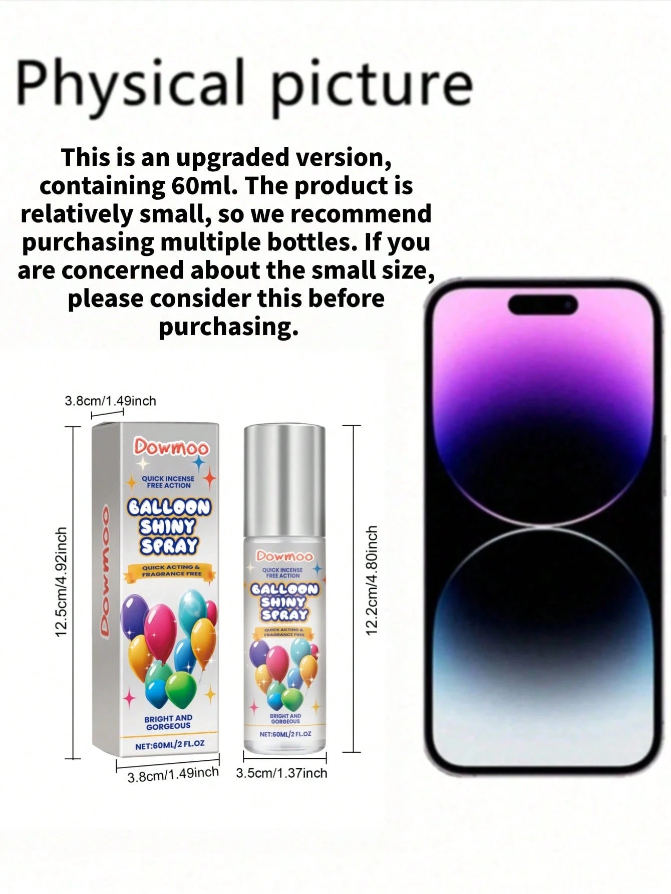 1 Bottle Balloon Decoration Gloss Spray, Antioxidant Long-Lasting Gloss Spray With Balloon Surface Texture And Luster, Enhances Surface Gloss For Smoother And More Delicate Finish, Improves Overall Te