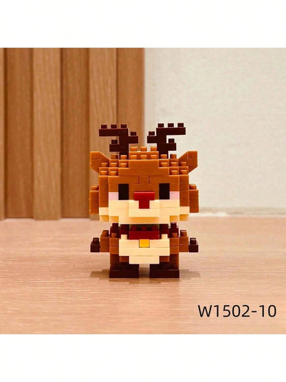 1 Cute Animal Building Blocks, Birthday Gift, DIY Animal Series Blocks, Desktop Decor, Stress Relief, Home Collection Decor, Assembled Dolls, Office Desk Ornament, Desktop Decoration