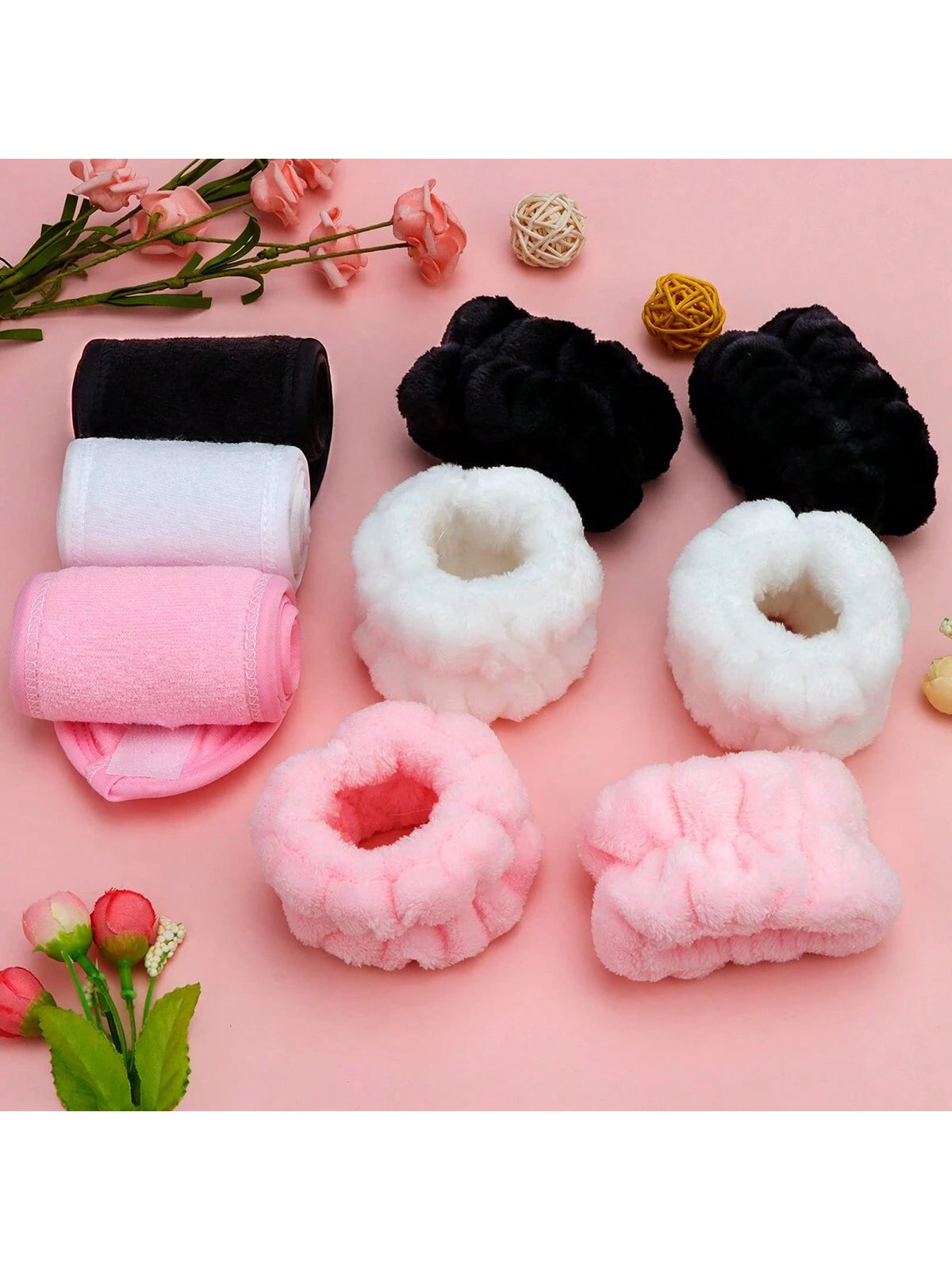 1 Facial SPA Headband/2 Facial Washing Wristbands/3 Sets Of Spa Headbands, Which Can Be Used For Face Washing, Makeup, And Facial Massage.,Skincare Headband,Beauty,Skin Care Products,Spa,Self Care,Ski