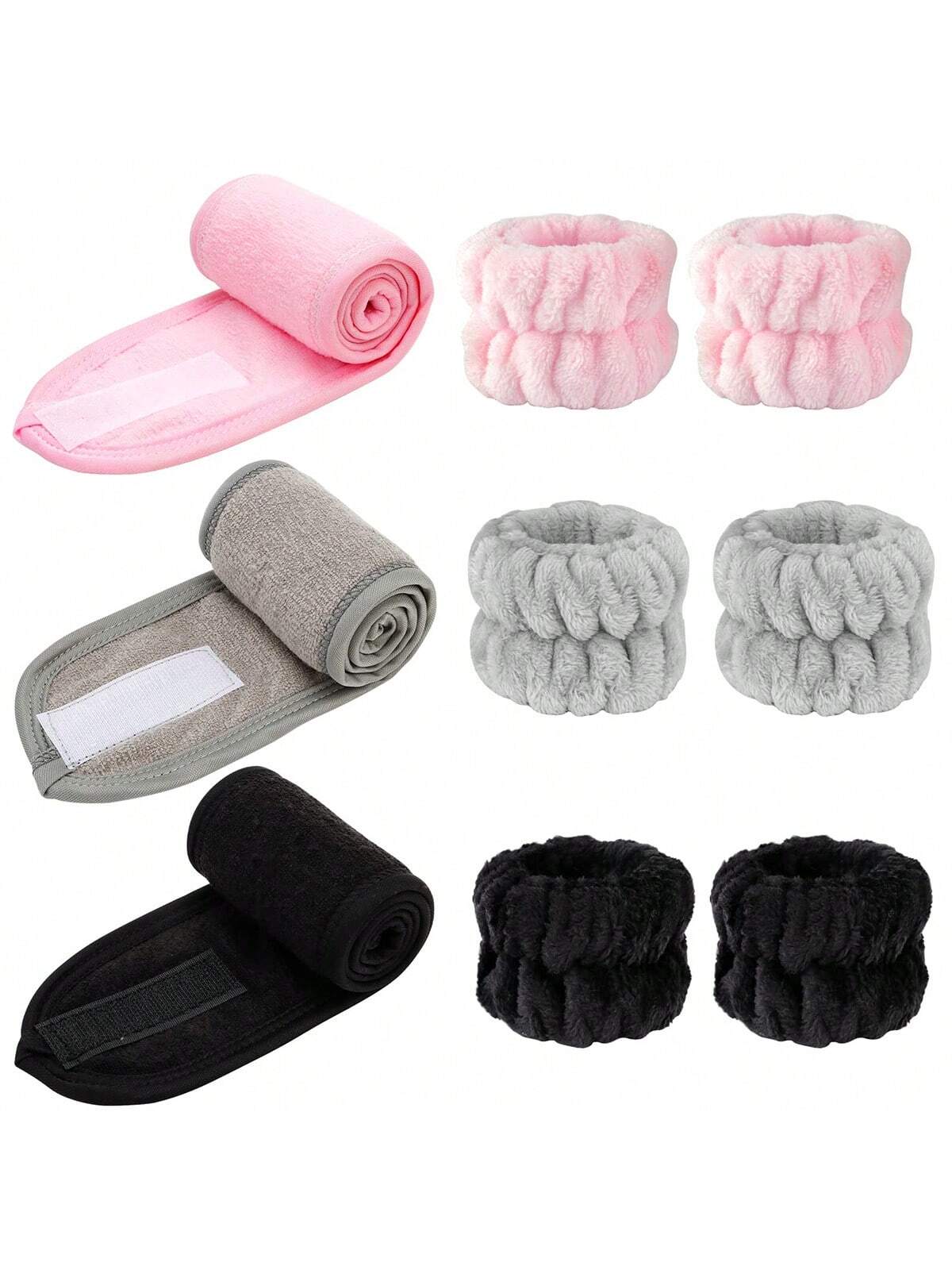 1 Facial SPA Headband/2 Facial Washing Wristbands/3 Sets Of Spa Headbands, Which Can Be Used For Face Washing, Makeup, And Facial Massage.,Skincare Headband,Beauty,Skin Care Products,Spa,Self Care,Ski