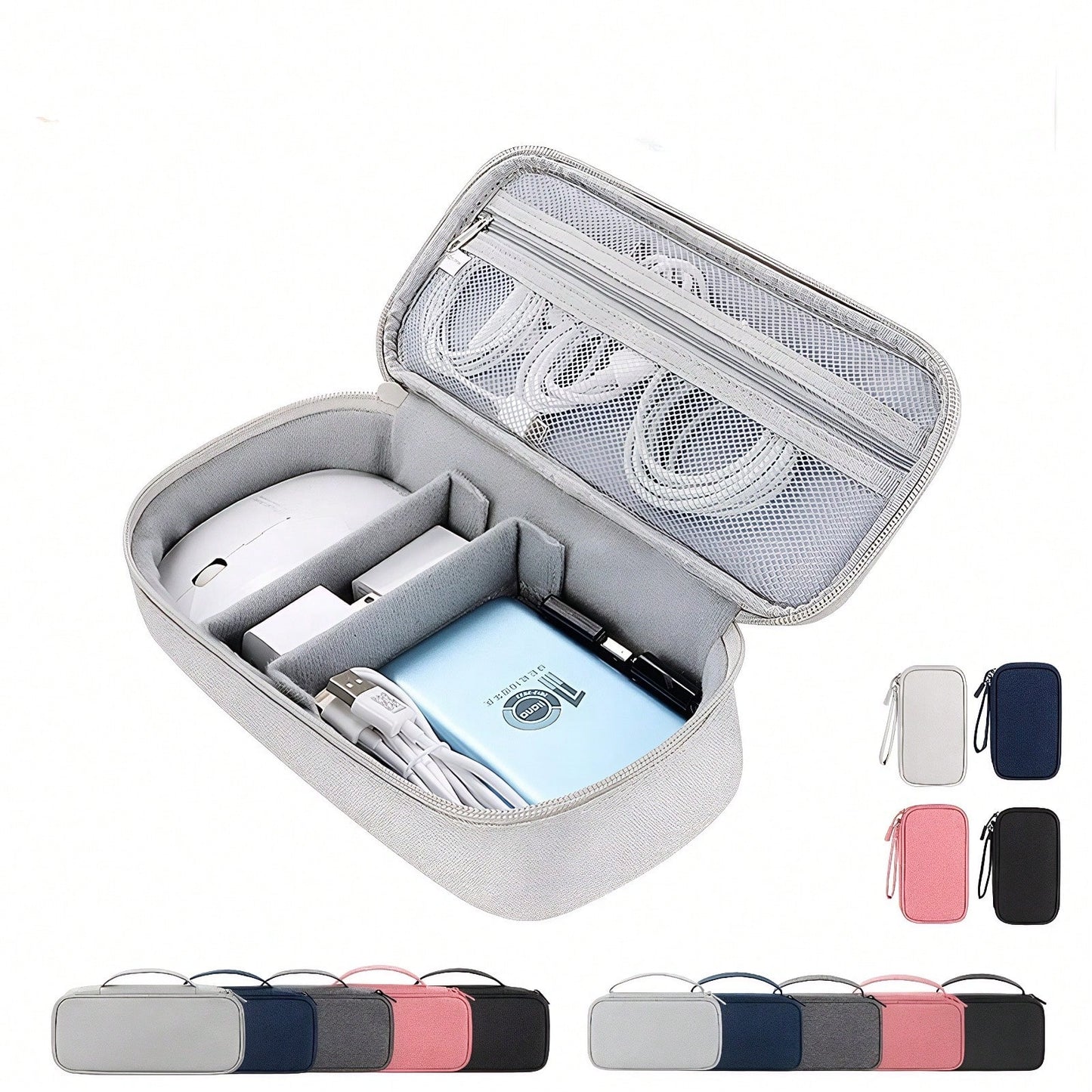 1 Large Multifunctional Digital Storage Bag-A Waterproof Travel Organizer For Cables And Electronic Accessories, Suitable For Storing Passports, Power Banks, Cables, Mice, And More; Ideal For Summer B