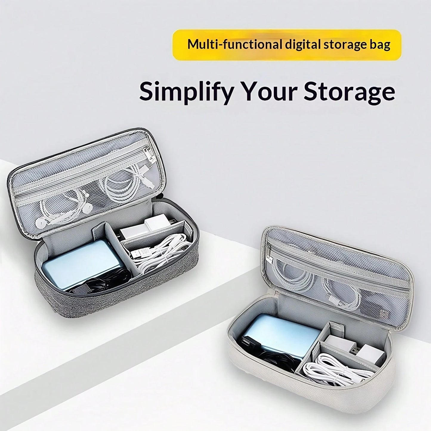1 Large Multifunctional Digital Storage Bag-A Waterproof Travel Organizer For Cables And Electronic Accessories, Suitable For Storing Passports, Power Banks, Cables, Mice, And More; Ideal For Summer B