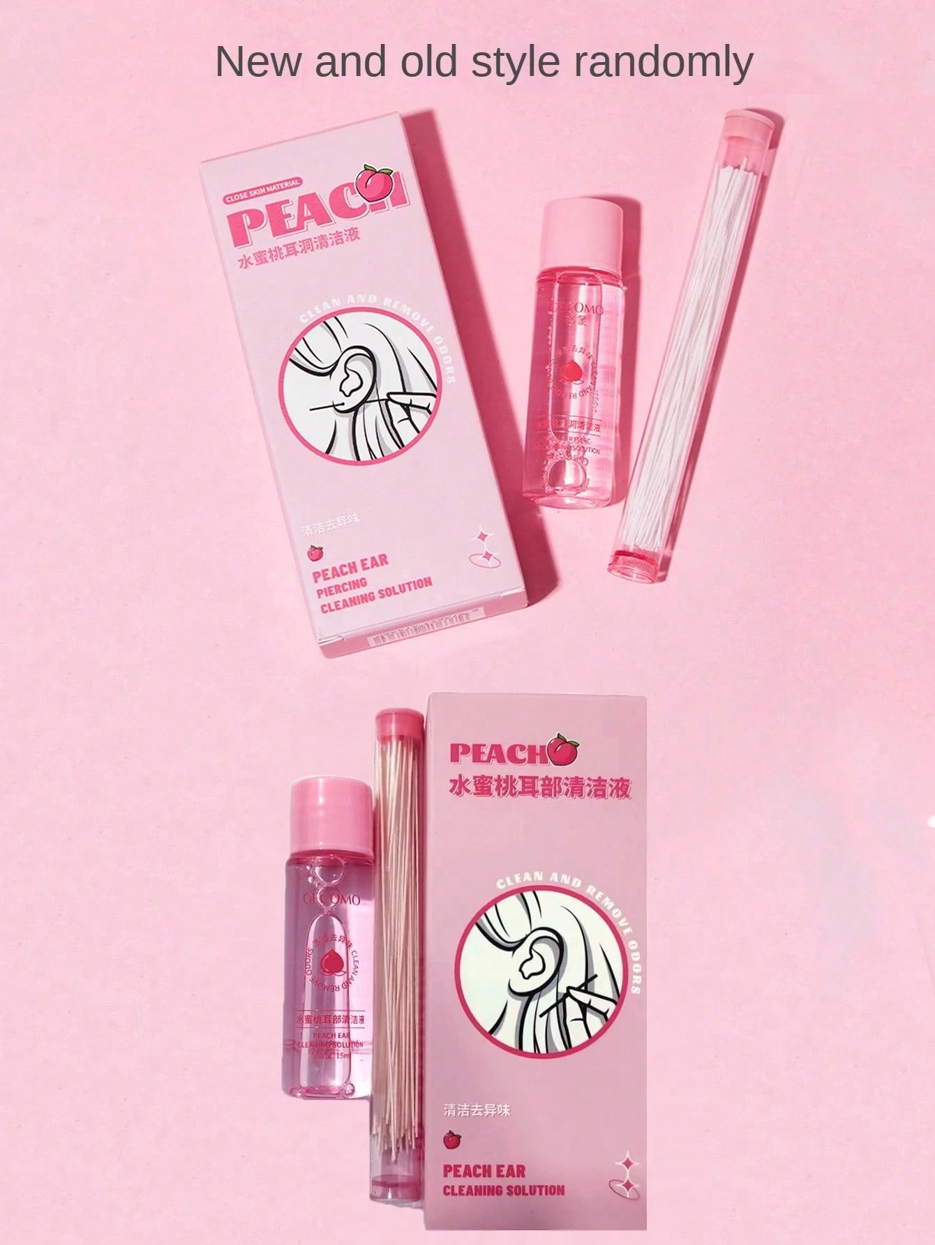 1-Pack Peach-Scented Ear Hole Cleaning Kit (Includes 60 Ultra-Fine Cleaning Threads) – Daily Care Product For Removing Debris And Odor