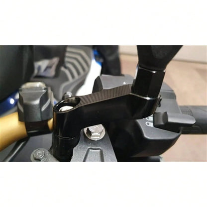 1 Pair Motorcycle Rearview Mirror Extension Bracket CNC Aluminum Alloy Raised Base 10mm Universal Rearview Mirror Extension Adapter Bracket Suitable For Motorcycle And Electric Scooter