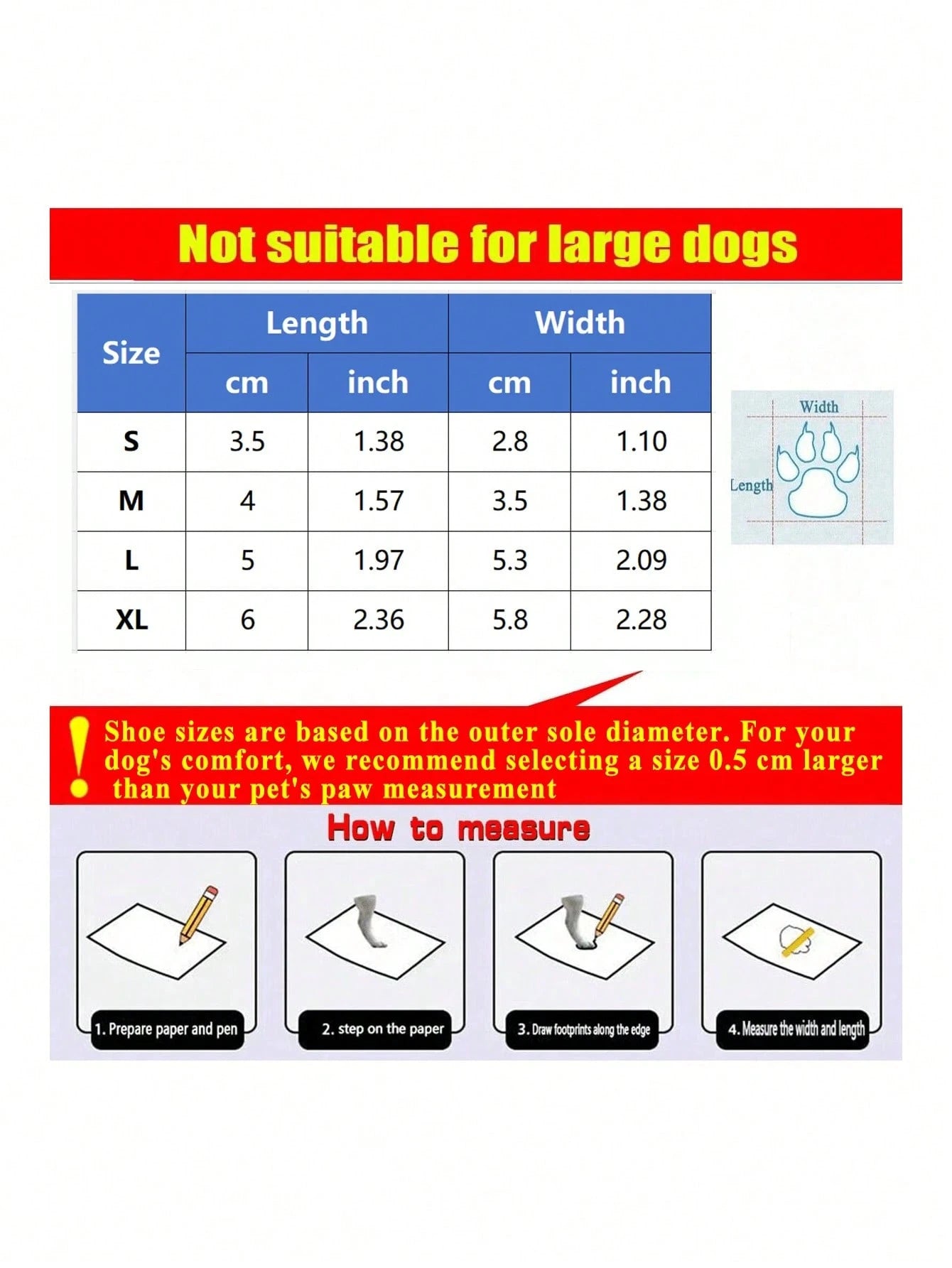 1 Pair Waterproof Anti-Slip Dog Boots- Winter Paw Protection, Small To Medium Dog Slip-On Pet Shoes- Suitable For Walking, Snow Use, Fits Teddy, Golden Retriever And All Dog Breeds (Easy To Put On A
