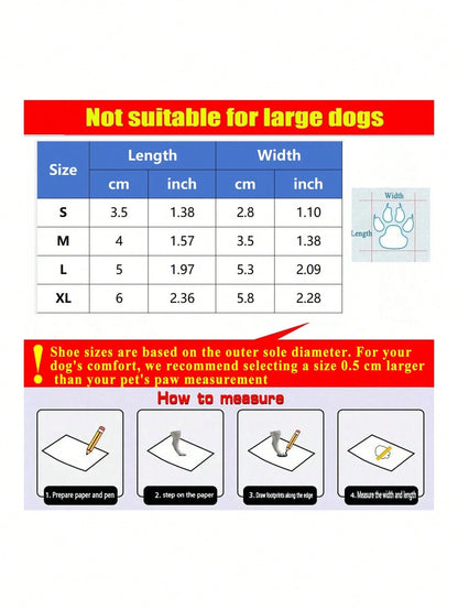 1 Pair Waterproof Anti-Slip Dog Boots- Winter Paw Protection, Small To Medium Dog Slip-On Pet Shoes- Suitable For Walking, Snow Use, Fits Teddy, Golden Retriever And All Dog Breeds (Easy To Put On A