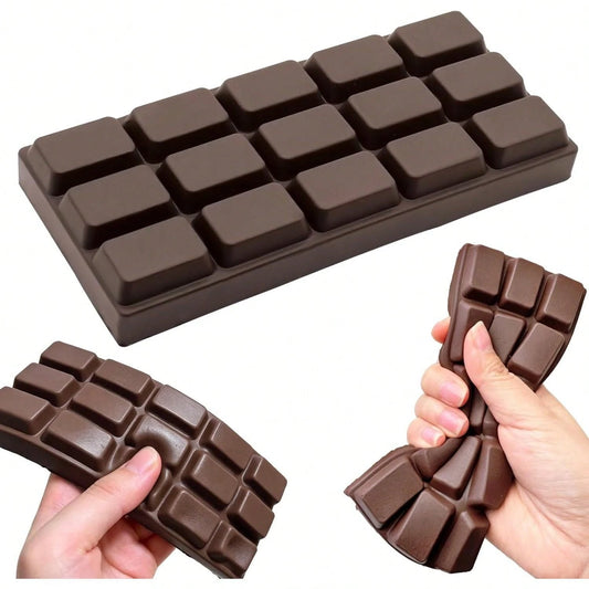 1 PC Chocolate Squishy Toy, Squeeze Fidget Toy, Squishies Toys, Slow Rising Squishy, Chocolate Bar Squishy, Squeezy Food Squishys, Stress Toy Squeeze Toy For Teens Kids Adults, Cute Food Sensory Toy F