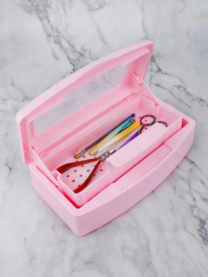 1 Pc Nail Sterilizer Tray Disinfection Box Sterilizing Clean Nail Art Salon Manicure Implement Sanitize Tool Equipment Cleaner Tools