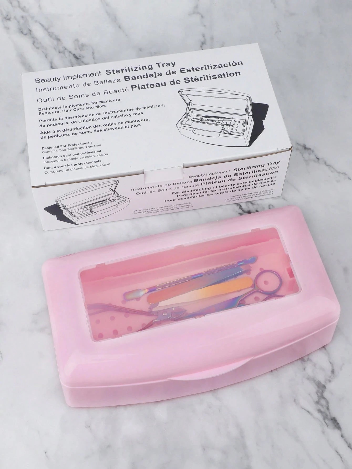 1 Pc Nail Sterilizer Tray Disinfection Box Sterilizing Clean Nail Art Salon Manicure Implement Sanitize Tool Equipment Cleaner Tools
