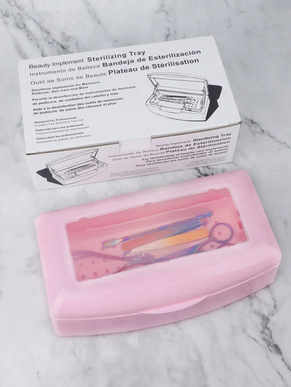 1 Pc Nail Sterilizer Tray Disinfection Box Sterilizing Clean Nail Art Salon Manicure Implement Sanitize Tool Equipment Cleaner Tools