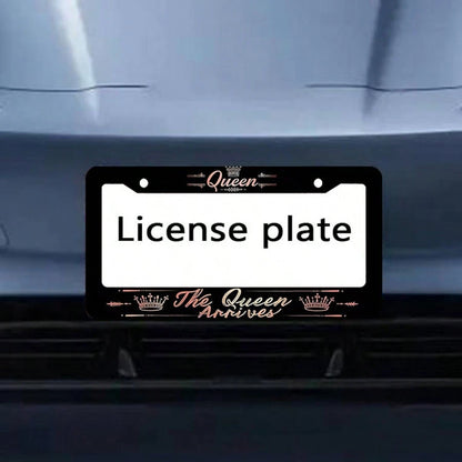 1 Pcs Queen Theme Aluminum License Plate Frame, Featuring The Designs "Queen Is Coming/Arriving Soon" And "Queen" 6.3x 12.2inch, Waterproof And Rustproof, Durable, Car Acessesories, Car Stuff, Car Ace