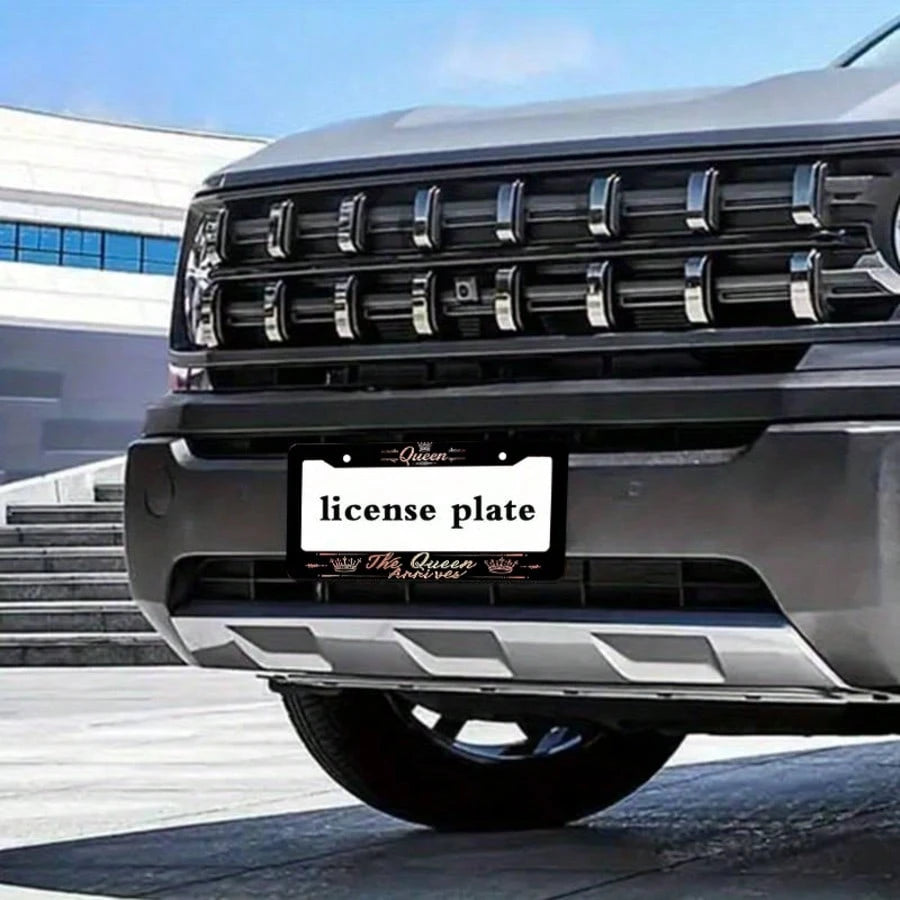 1 Pcs Queen Theme Aluminum License Plate Frame, Featuring The Designs "Queen Is Coming/Arriving Soon" And "Queen" 6.3x 12.2inch, Waterproof And Rustproof, Durable, Car Acessesories, Car Stuff, Car Ace