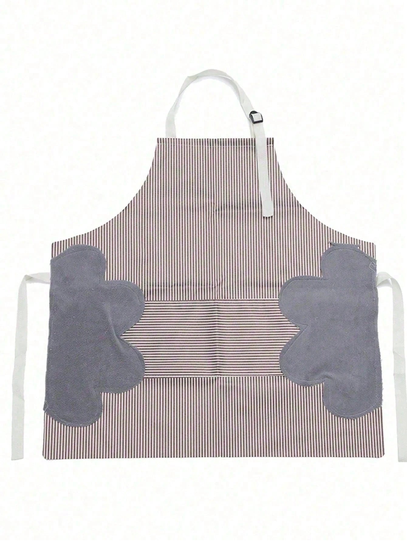 1-Piece Household Kitchen Apron, Water And Oil Resistant, New Cover Design, Work Clothes, Suitable For Male And Female Kitchen Workers Engaged In Cooking, Convenient For Hand Wiping.