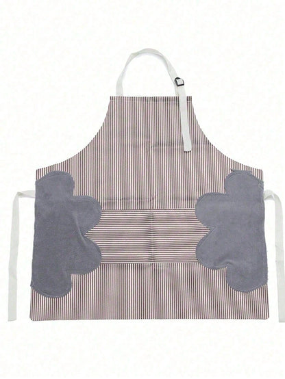 1-Piece Household Kitchen Apron, Water And Oil Resistant, New Cover Design, Work Clothes, Suitable For Male And Female Kitchen Workers Engaged In Cooking, Convenient For Hand Wiping.