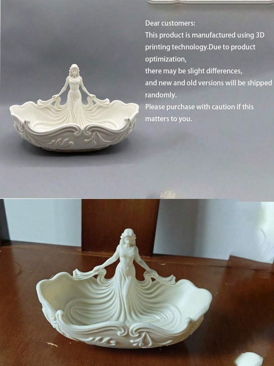 1 Piece Of Decorative Jewelry Stand With Crystal Shape, Large Capacity Design, White Resin Handmade, European Romantic Vintage Style, White Glaze + Flower Pattern, Tabletop Decor For Jewelry, Earrings