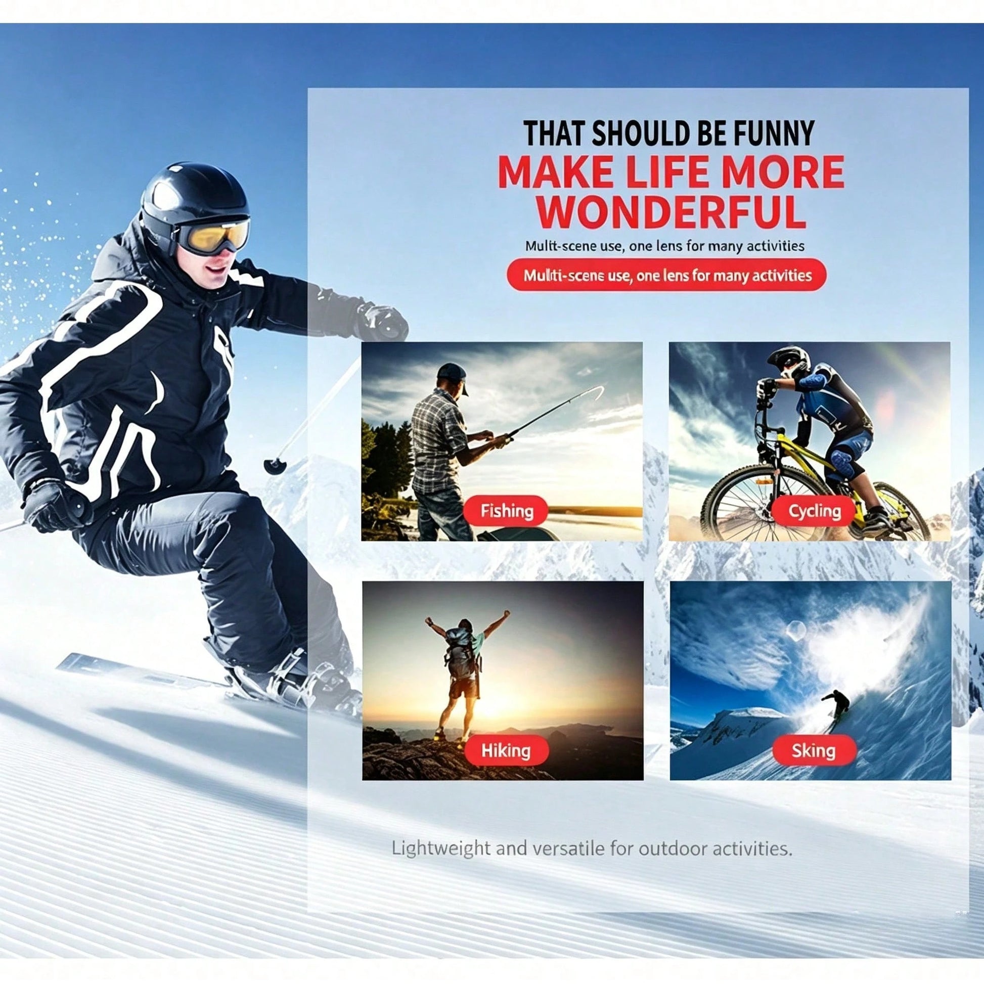 1 Piece Of Neutral Ski Goggles, Motorcycle Goggles, Riding Goggles, Snowmobile Ski Goggles, Outdoor Travel Goggles