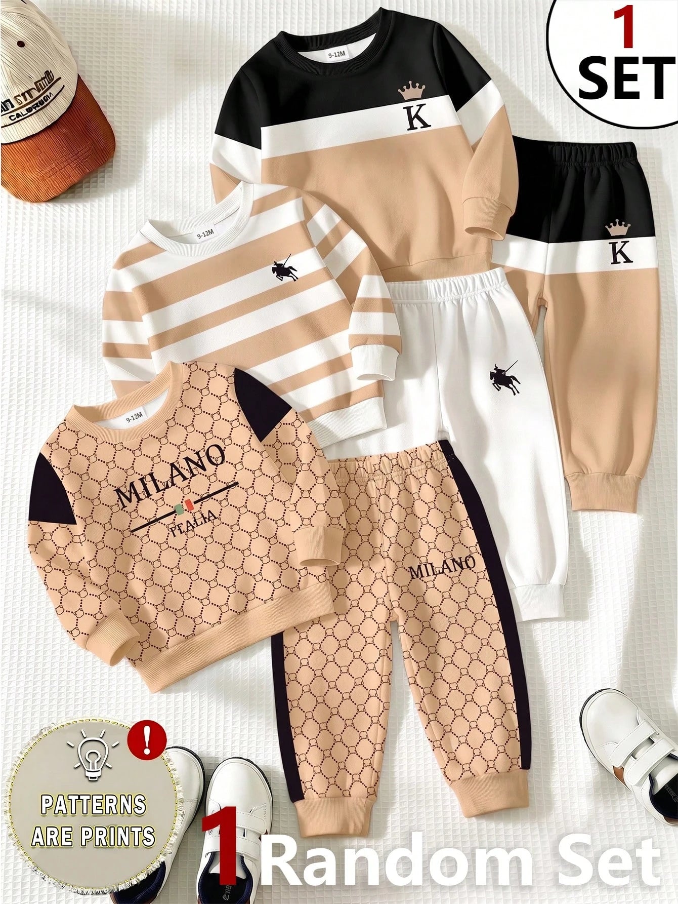 1 Random Set From 3 Designs, A Simple Yet Elegant Business-Casual Hoodie With Round-Neck Design