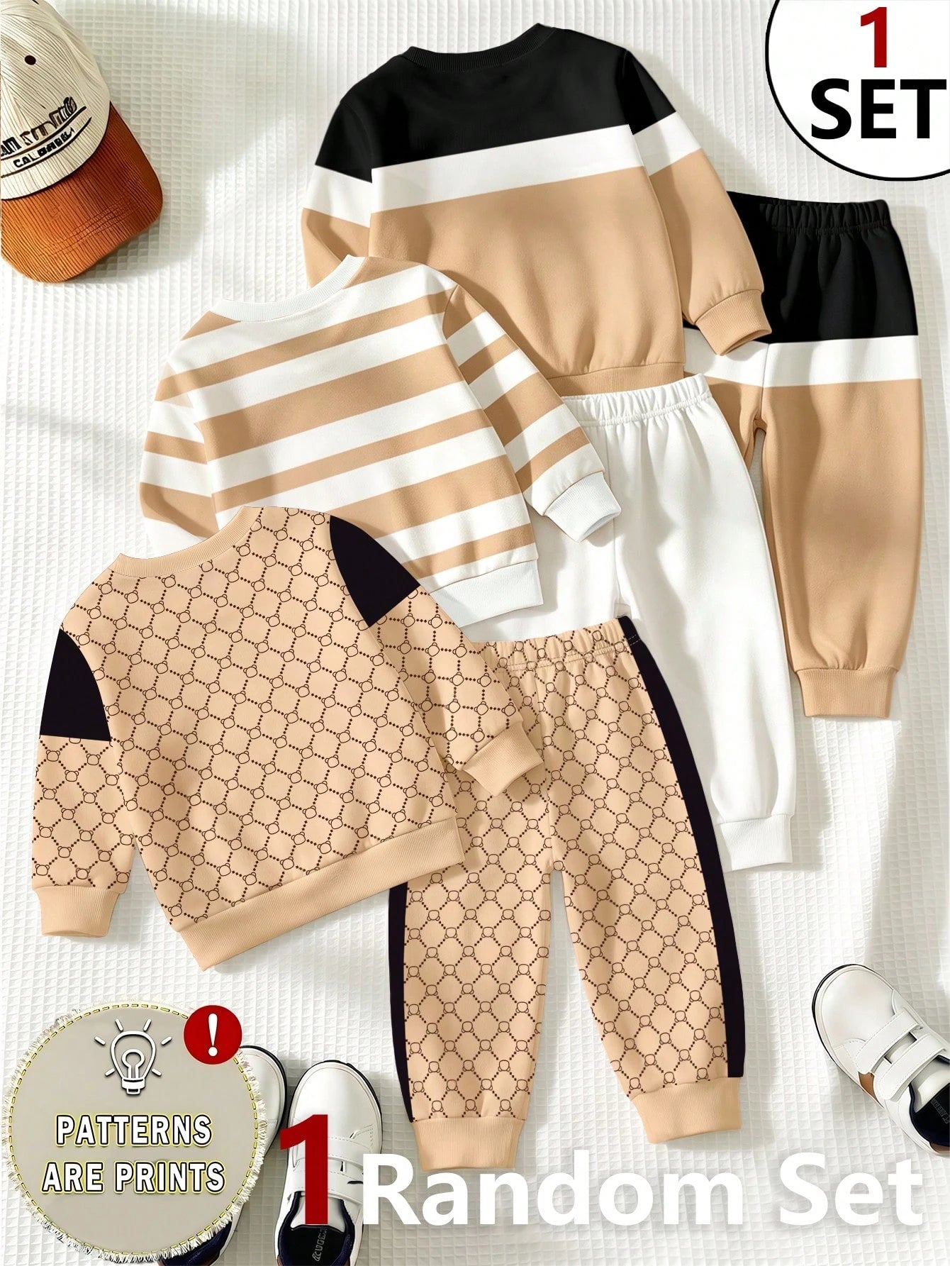 1 Random Set From 3 Designs, A Simple Yet Elegant Business-Casual Hoodie With Round-Neck Design