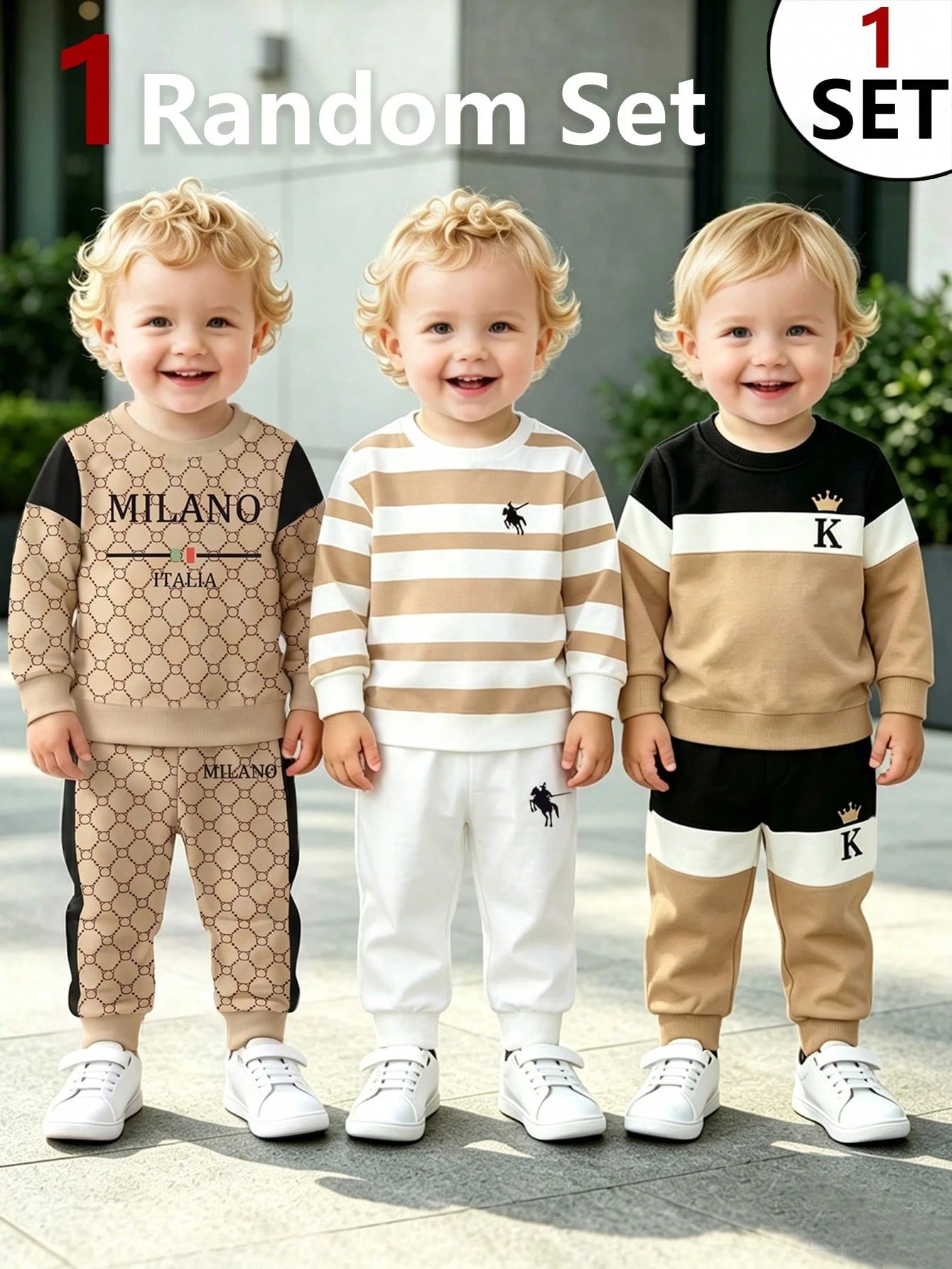 1 Random Set From 3 Designs, A Simple Yet Elegant Business-Casual Hoodie With Round-Neck Design