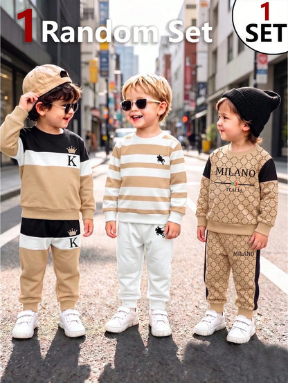 1 Random Set From 3 Designs, A Simple Yet Elegant Business-Casual Hoodie With Round-Neck Design