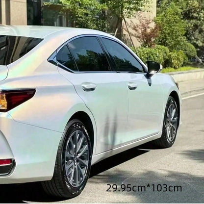 1 Roll Laser Black & Laser White Car Color Change Film, PET Material, UV Resistant, Non-Fading For Outdoor Parking, High Stretchability, For Original Car Paint