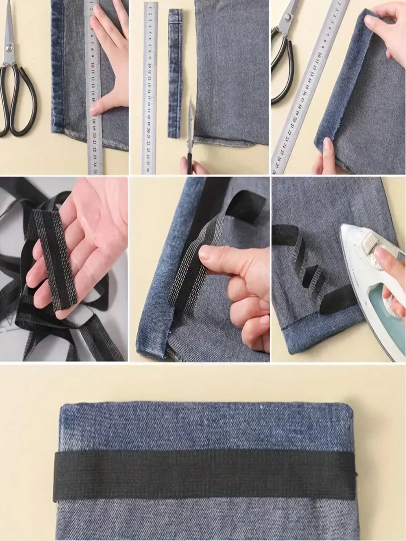 1 Roll Self-Adhesive Seamless Hem Tape, Can Be Used To Iron Pants Edges To Shorten Hem Length, No Cutting Required. Fabric Patch Tape For Modifying Pant Legs, Can Be Used To Adjust The Length Of Jeans
