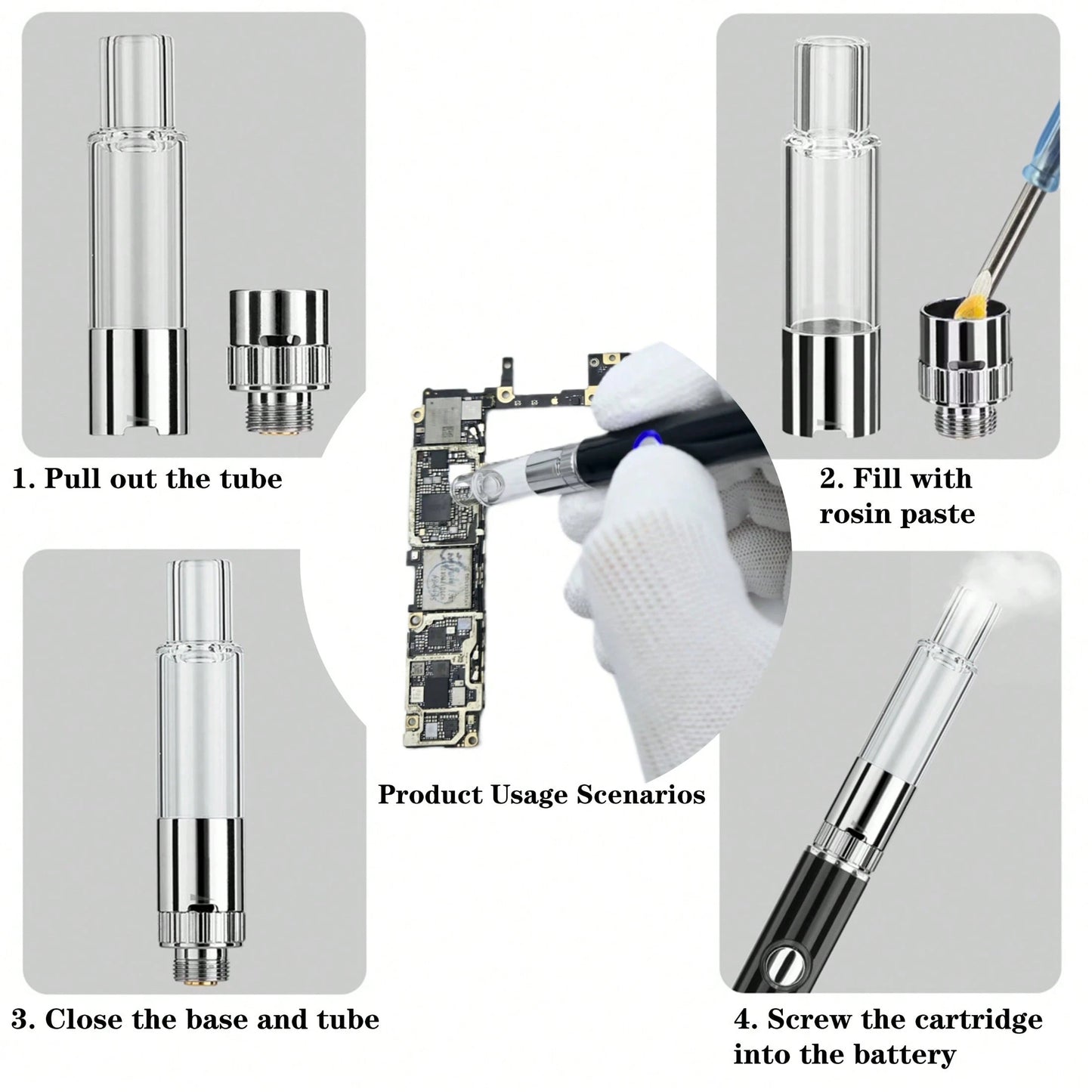 1 Set 510 Threaded Battery Pen, Short Circuit Detection Atomizer, With Digital Screen Display, Adjustable Voltage, USB-C Charging, A DIY Maintenance Tool Suitable For Rosin Dispensing Short Circuit De