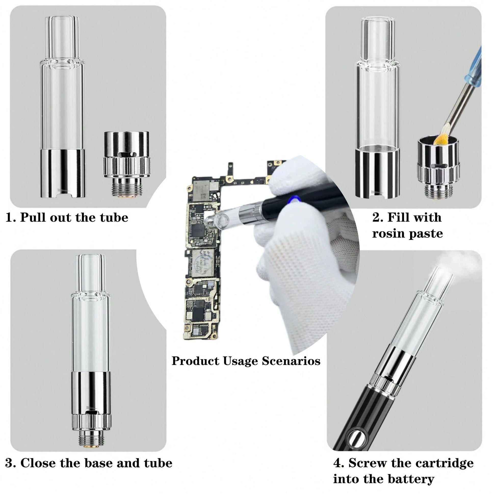 1 Set 510 Threaded Battery Pen, Short Circuit Detection Atomizer, With Digital Screen Display, Adjustable Voltage, USB-C Charging, A DIY Maintenance Tool Suitable For Rosin Dispensing Short Circuit De