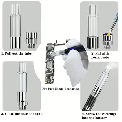 1 Set 510 Threaded Battery Pen, Short Circuit Detection Atomizer, With Digital Screen Display, Adjustable Voltage, USB-C Charging, A DIY Maintenance Tool Suitable For Rosin Dispensing Short Circuit De