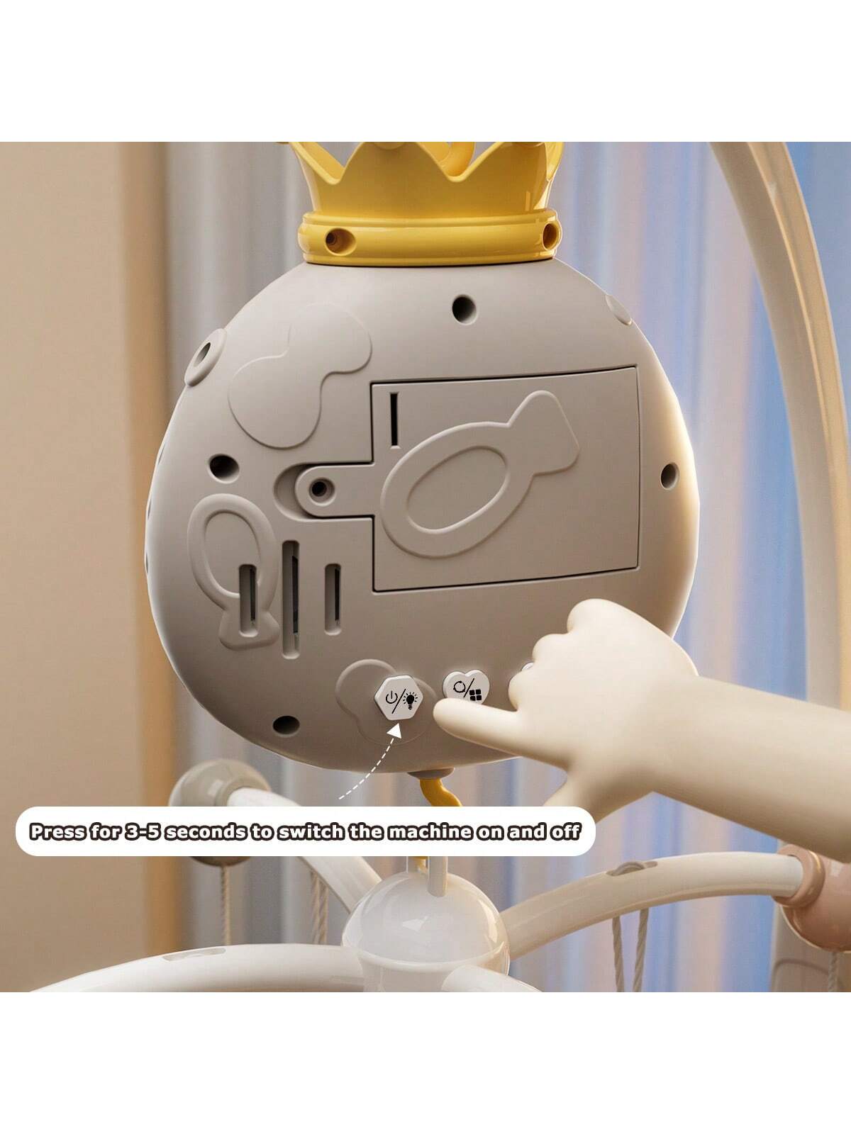 1 Set Cartoon Crib Mobile, Automatic Rotation With Light & Music, Cartoon Penguin Electric Rotating Musical Crib Mobile, Suitable For Daily Use, Some Accessories Randomly Shipped, Christmas Gift