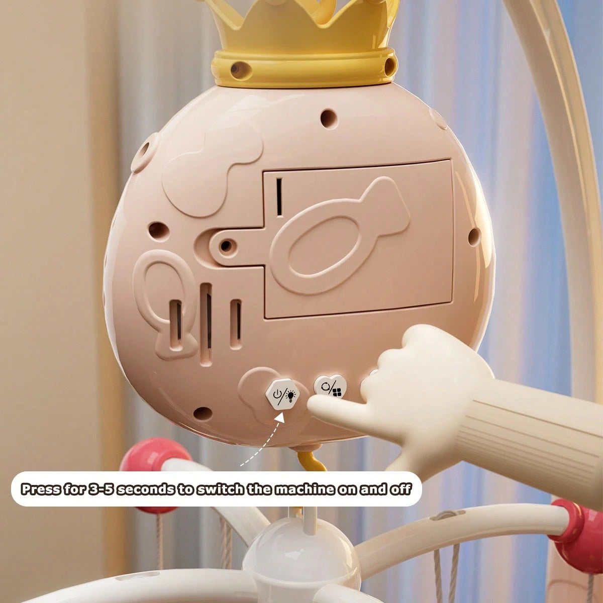 1 Set Cartoon Crib Mobile, Electric Rotating With Light & Music, Cartoon Penguin Electric Rotating Musical Crib Mobile, Suitable For Daily Use, Some Accessories Randomly Shipped, Christmas Gift