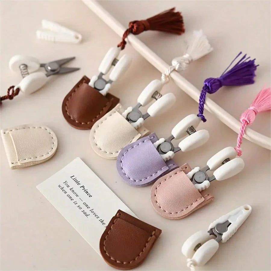 1 Set Handmade PVC Mini Scissors With Tassel, Metal Portable Craft Shears For Sewing, Knitting, Crochet Enthusiasts, Ideal Gift For DIY Crafting, Home & Travel Use, Ages 14+