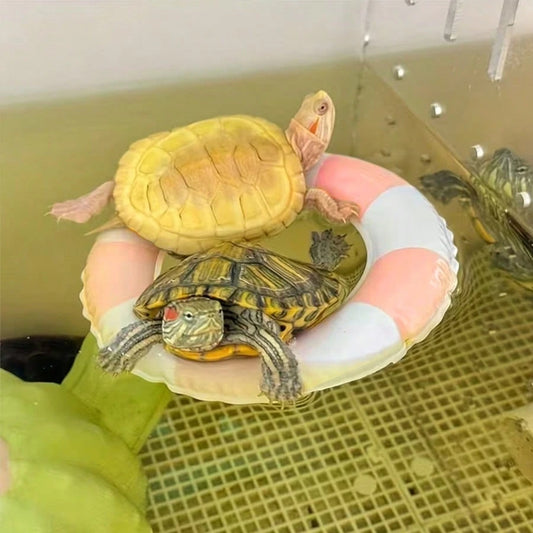 1 Set Inflatable Turtle Swimming Ring, Turtle Floating Platform Toy, Small Animal Swimming Ring & Sunbathing Rest Platform- Suitable For Sea Turtles And Tortoises