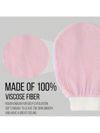 1 Set Korean Exfoliating Gloves- Effectively Removes Dead Skin, Suitable For Spray Tanning Or Keratosis Pilaris, Made Of 100% Viscose Fiber