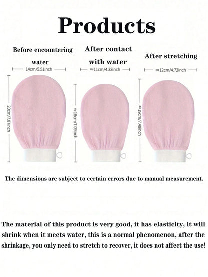 1 Set Korean Exfoliating Gloves- Effectively Removes Dead Skin, Suitable For Spray Tanning Or Keratosis Pilaris, Made Of 100% Viscose Fiber