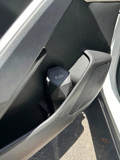 1 Set Polygonal Car Trash Can With Lid- Car Trash Can With 15 Trash Bags- Black Leak-Proof Mini Car Trash Can For Small Cars, SUVs, Trucks- Storage And Organization For Front And Rear Seats
