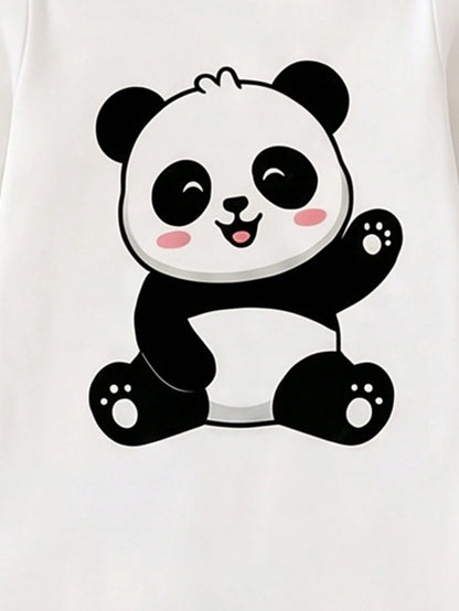 [1 Set Random] 0-12 Months Newborn Infant Romper, Cute Panda & Simple Striped Print, Long Sleeve Footed Jumpsuit, Unisex Baby Soft Comfortable Pajamas For Indoor & Outdoor Wear