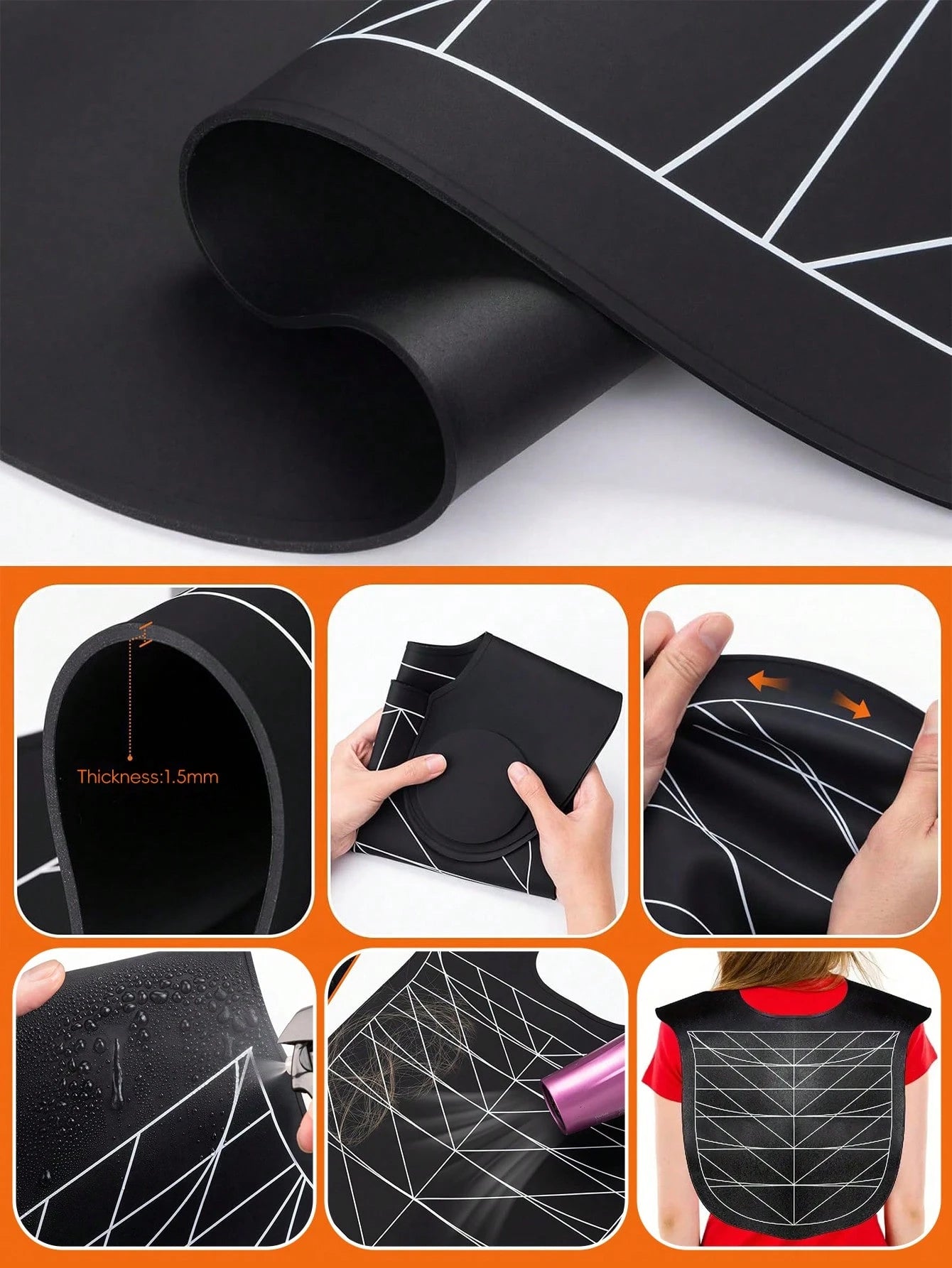 1 Silicone Multifunctional Shawl, Waterproof And Anti-Static Cutting And Dyeing Set, Salon Hair Salon Cutting And Dyeing Set, Men's, Women's And Children's Hairstyles For Family Salons And Travel, As