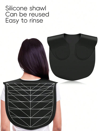1 Silicone Multifunctional Shawl, Waterproof And Anti-Static Cutting And Dyeing Set, Salon Hair Salon Cutting And Dyeing Set, Men's, Women's And Children's Hairstyles For Family Salons And Travel, As